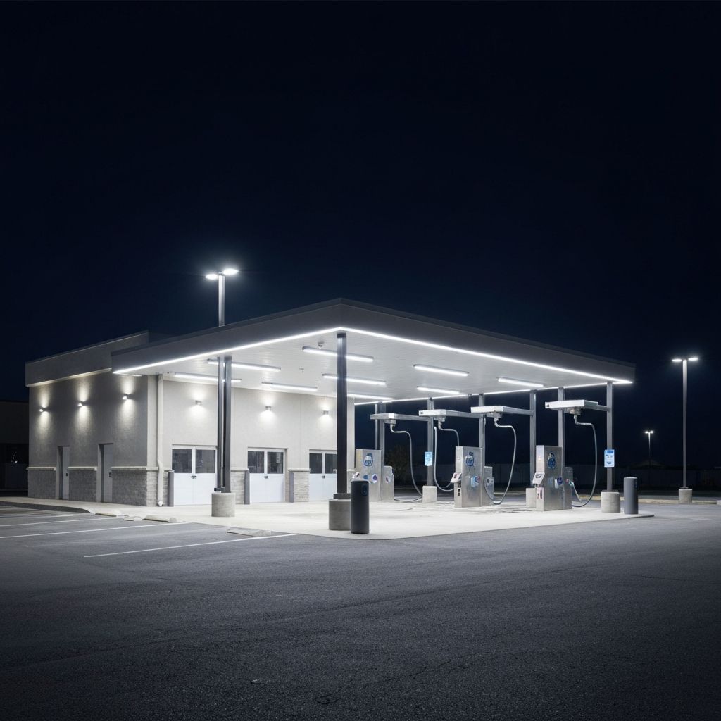 Multi-location car wash LED lighting upgrade