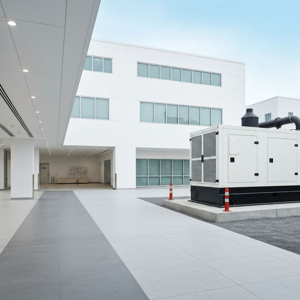 Healthcare facility critical power systems with generator and automatic transfer switch