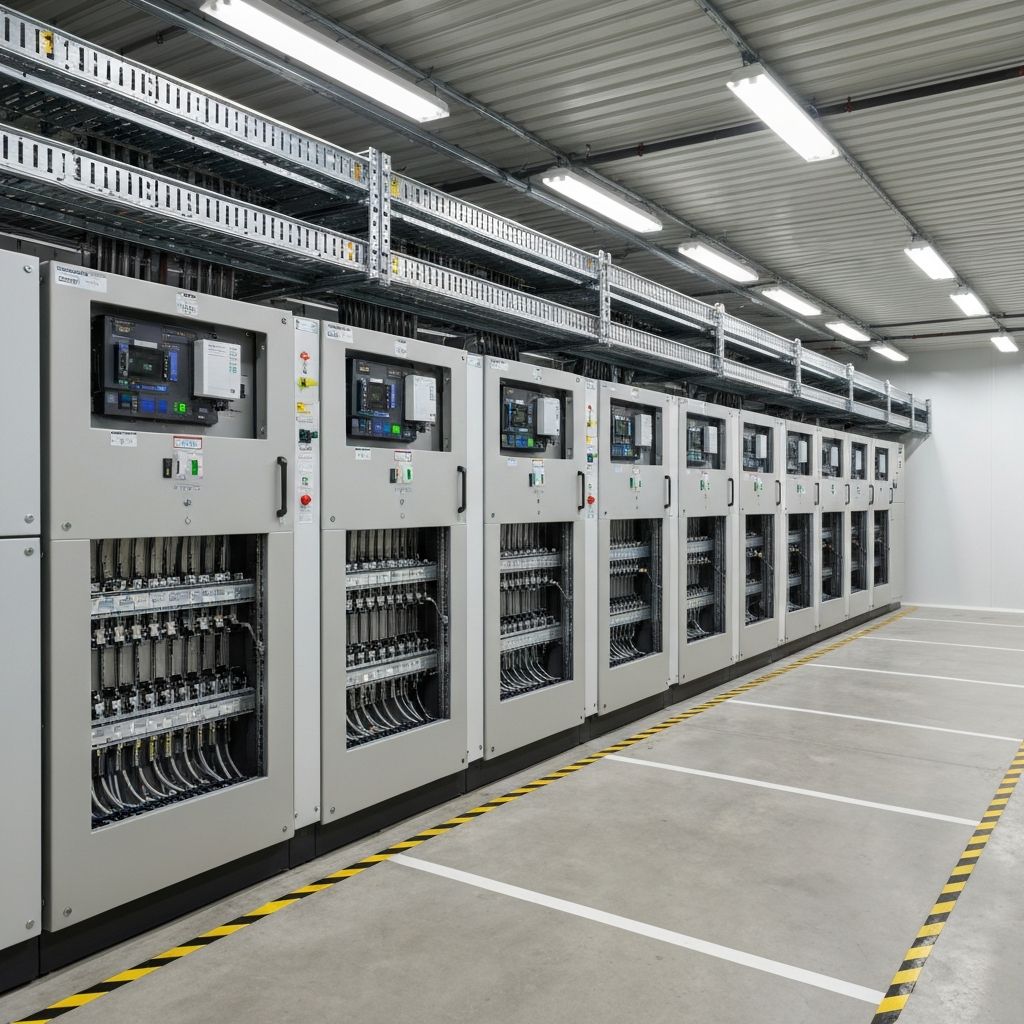 Commercial switchgear installation at distribution center