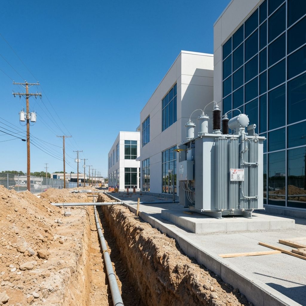 Commercial transformer installation and capacity expansion at a commercial property